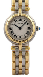 Cartier Panther Vendome 26mm Ladies Round Face White Dial Three Gold Band 24mm