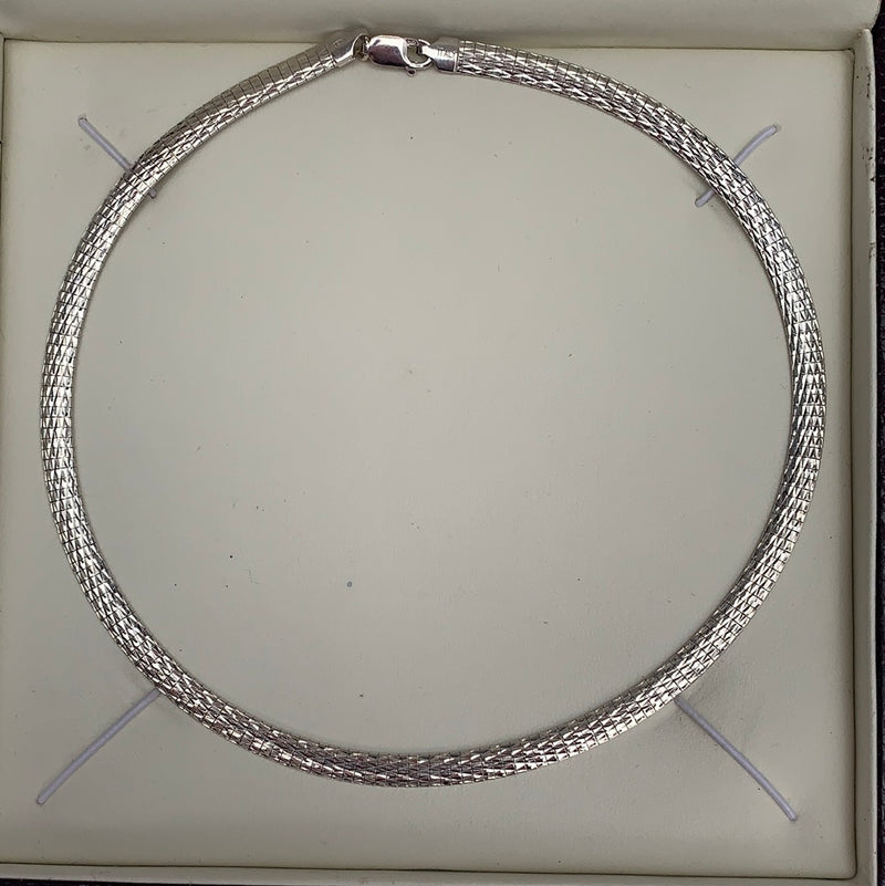 Sterling Silver Choker Mesh Chain 16 inches