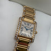 Cartier 18ct Gold Tank Francaise With Diamond Shoulders And Bracelet