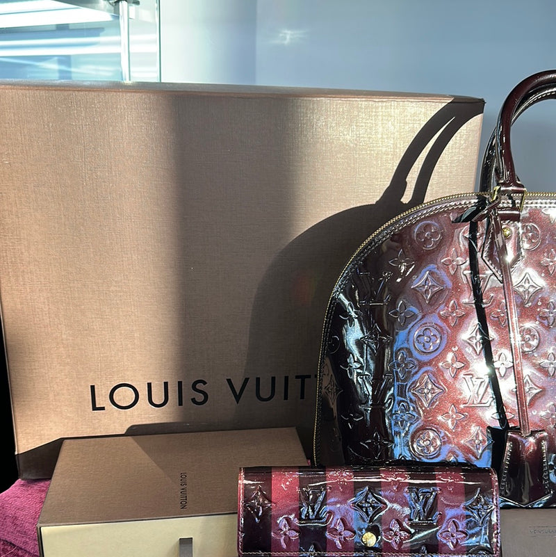 Pre-Owned Louis Vuitton LOUIS VUITTON Alma BB Monogram Verni