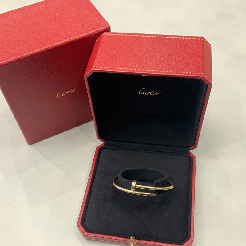 18K Rose Gold Cartier Nail Bracelet Size 16 GYB815 Authentic  CDMJewelry