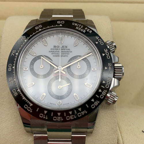 Rolex SS Daytona White Dial Ceramic Bezel 2018 BP