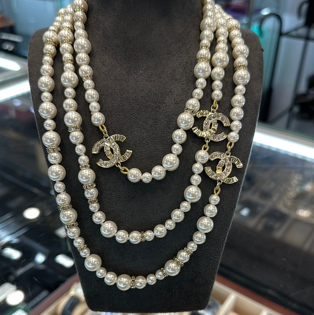 chanel mens pearl necklace vintage