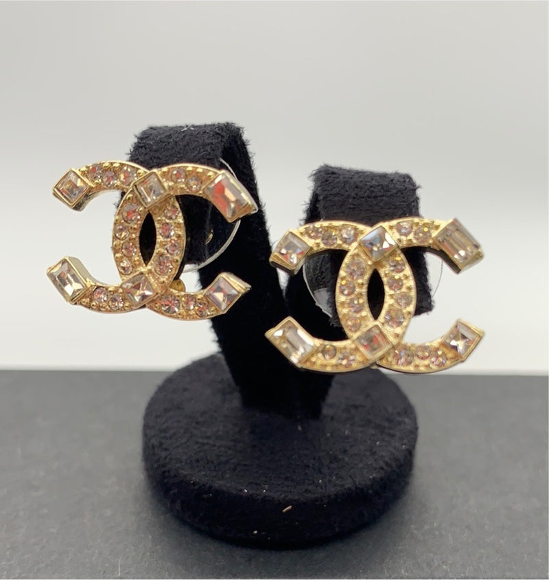 Chanel Reworked CC Diamante Earrings