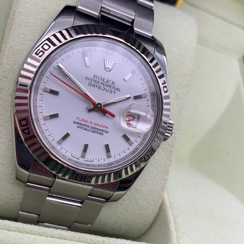 Rolex SS Datejust Turn-O-Graph 2005 Model No. 116264 Box and Papers