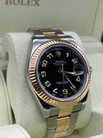 Rolex Datejust Steel and Gold Black Arabic Numerals