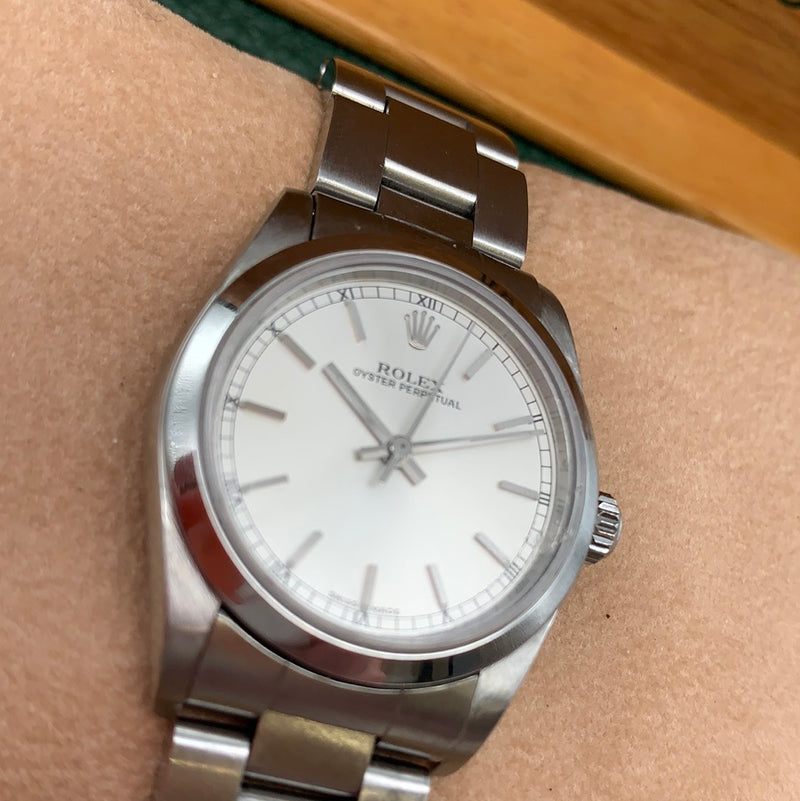 Rolex SS Oyster Perpetual  Silver Dial Non Date Oyster Bracelet 2003 BP
