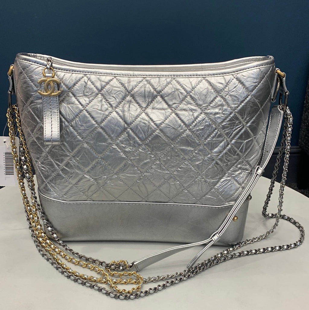 Chanel Gabrielle Silver Metallic Leather Hobo Bag -Large – Elite HNW - High  End Watches, Jewellery & Art Boutique