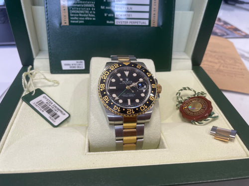 Rolex GMT II Steel & Gold with Green Hand Full Set