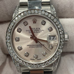 Rolex Datejust Ladies Silver Dial Diamond Bezel