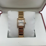 Cartier 18ct Gold Tank Francaise With Diamond Shoulders And Bracelet