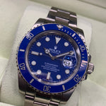 Rolex 18CT White Gold "Smurf" Submariner  Model No. 16619LB 2008 Box and Papers