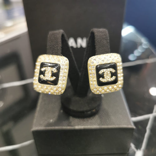 Chanel Gold-Tone CC Logo Earrings