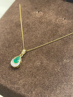 9ct Yellow Gold Emerald And Diamond Pendant