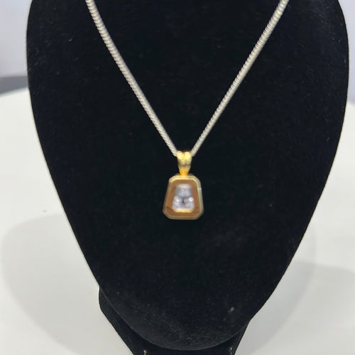 Yellow Gold White Sapphire Pendant