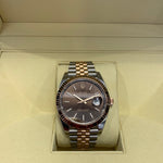 Rolex Steel & Rose Gold Datejust Chocolate Dial 2021 Box and Papers