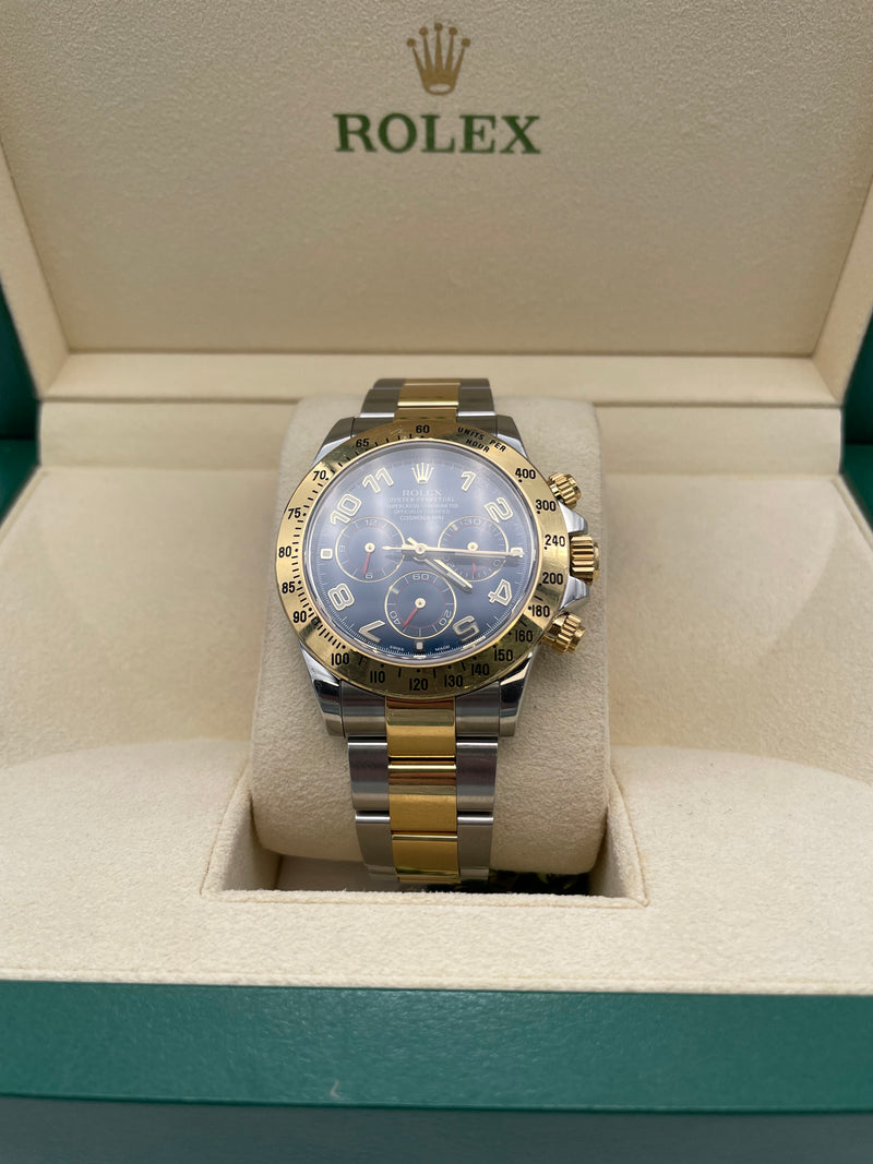 Rolex Daytona 116523 Blue Racing 'Arabic' APH Dial in Yellow Gold and Stainless Steel