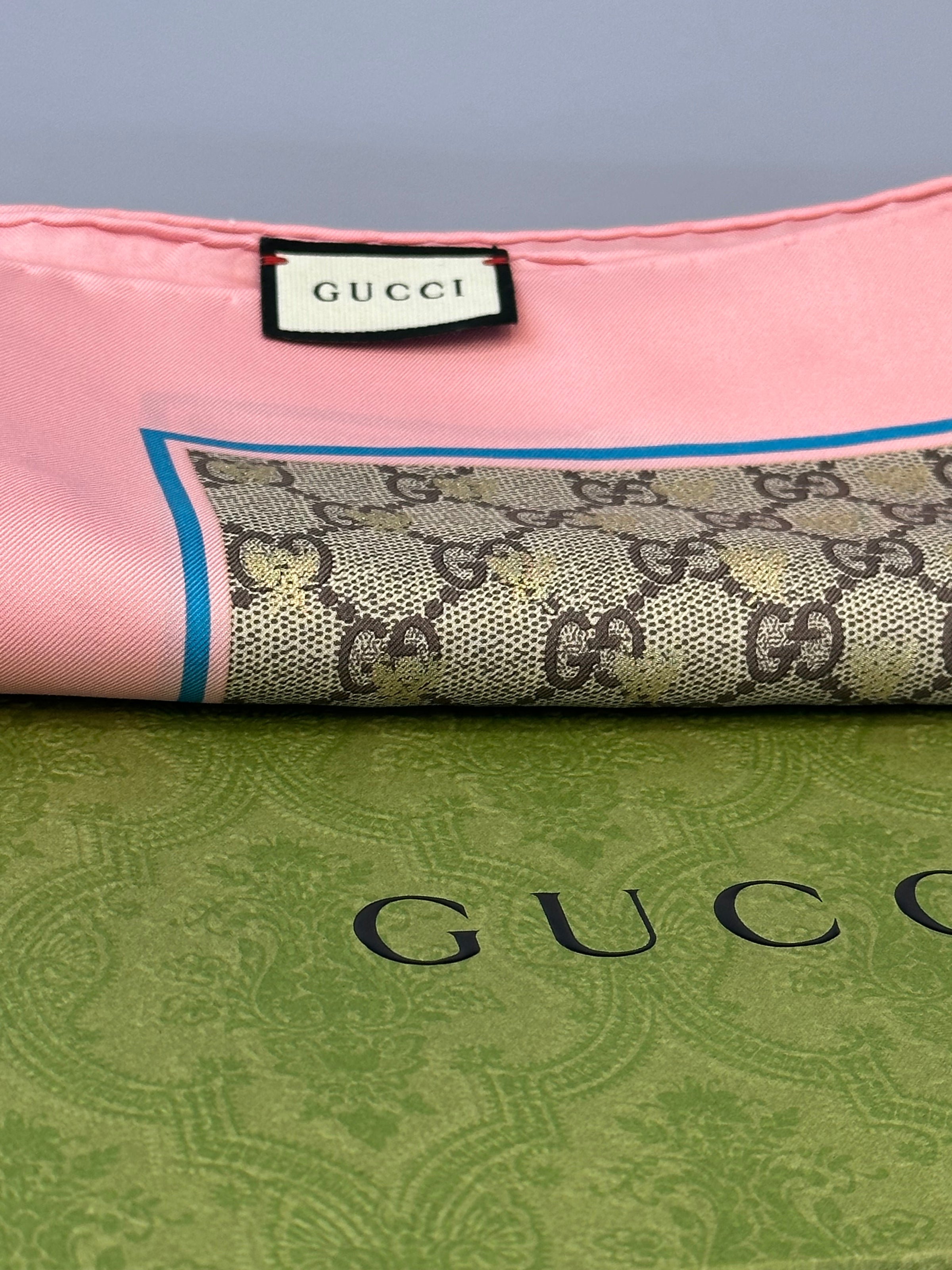 Pink and green gucci scarf Clearance