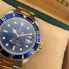 Rolex Steel and Gold Submariner Blue Dial and Bezel 1998 Model No.16613 Box and Papers