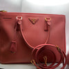 Prada Saffiano Pink Double Zip Handbag
